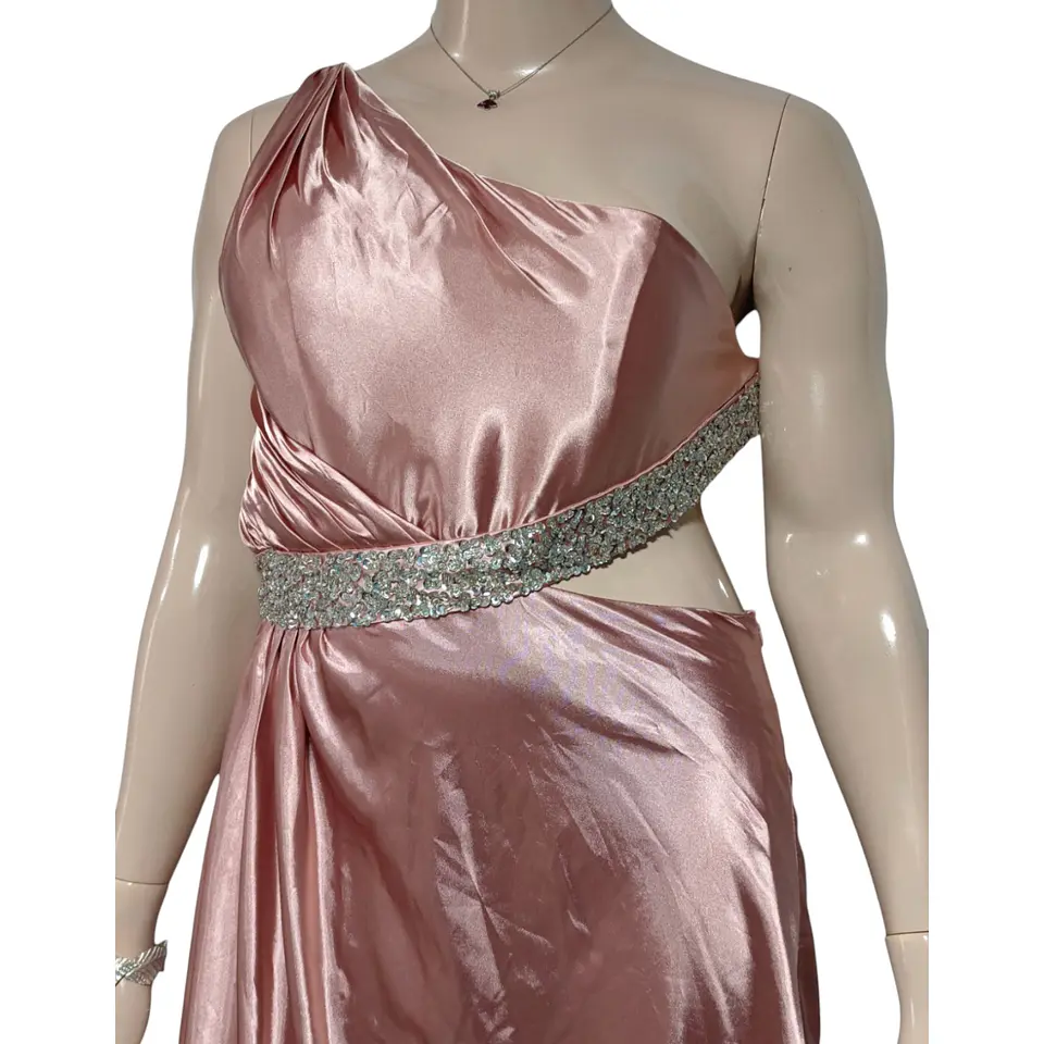 Vestido de Fiesta de Un Hombro con Espalda Descubierta  6