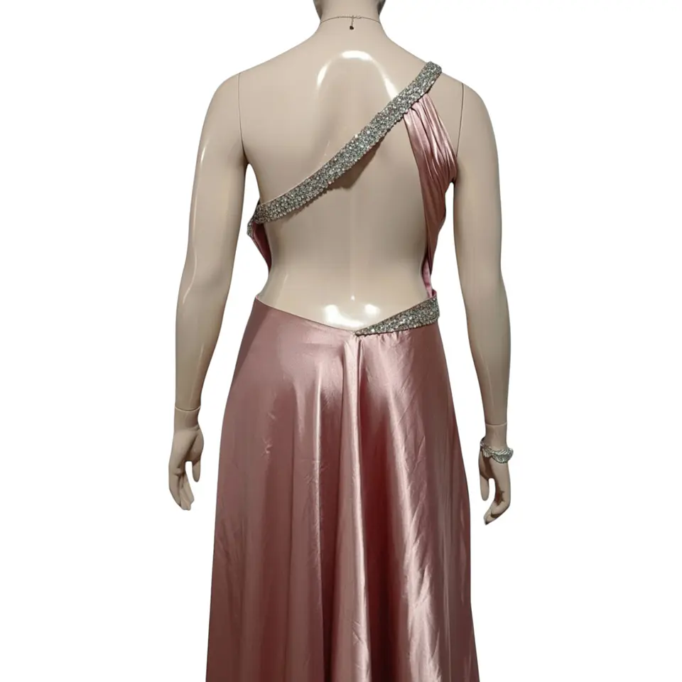 Vestido de Fiesta de Un Hombro con Espalda Descubierta  9
