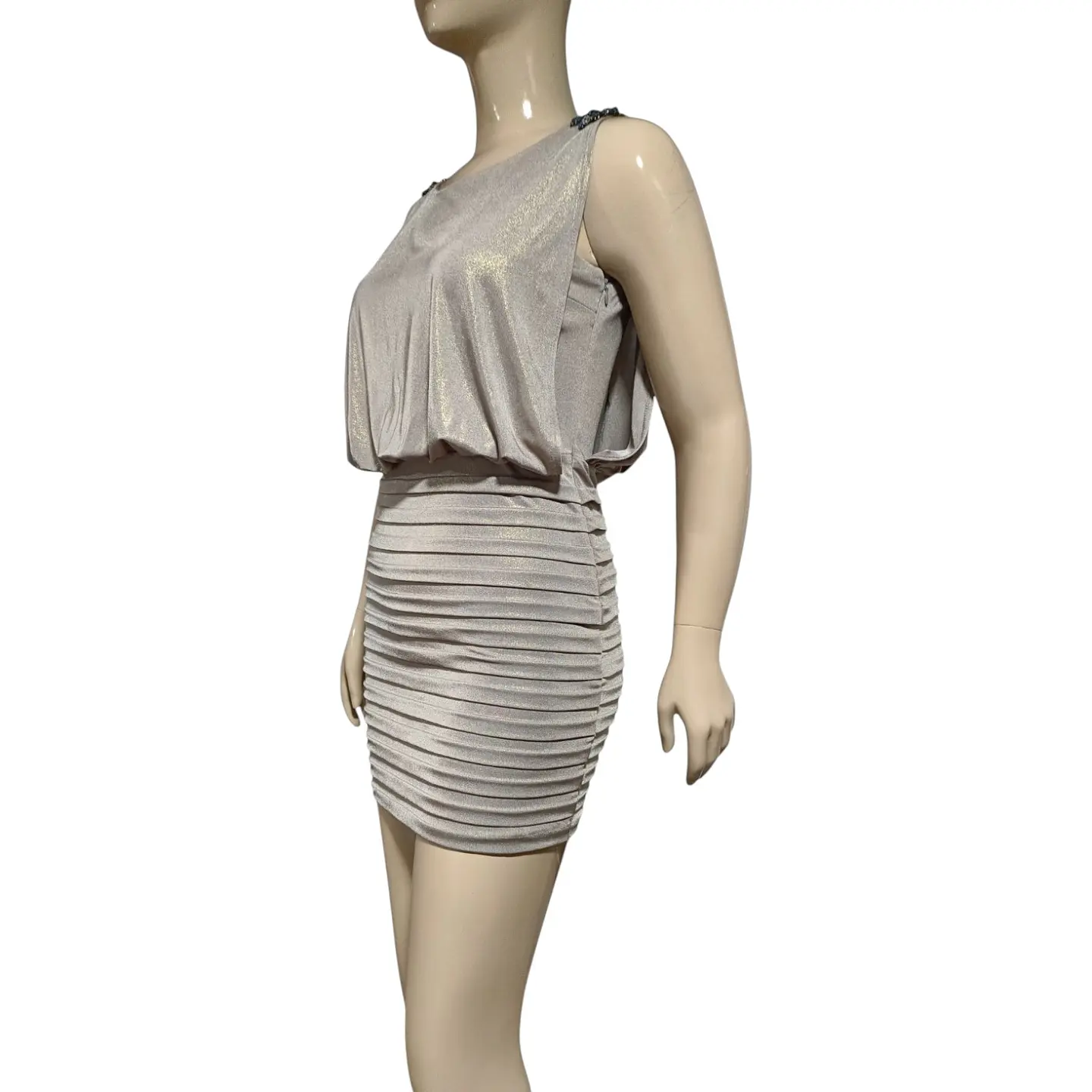 Vestido De Fiesta Estilo Blusón Drapeado Xscape Talla S / M 3