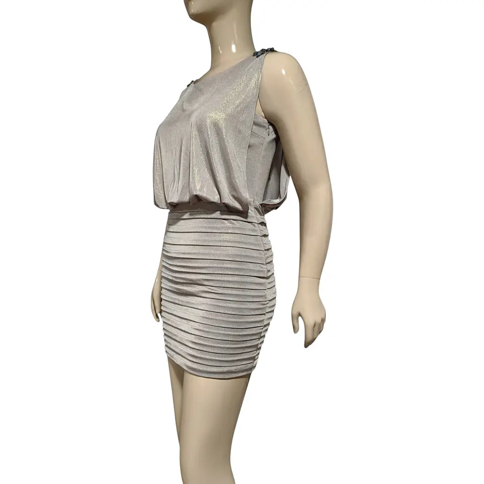 Vestido De Fiesta Estilo Blusón Drapeado Xscape Talla S / M 3