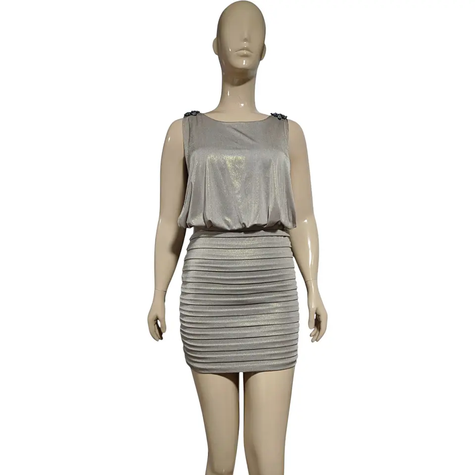 Vestido De Fiesta Estilo Blusón Drapeado Xscape Talla S / M 4