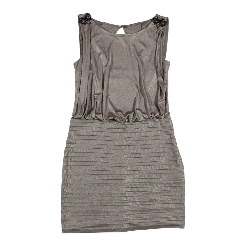 Vestido De Fiesta Estilo Blusón Drapeado Xscape Talla S / M 7