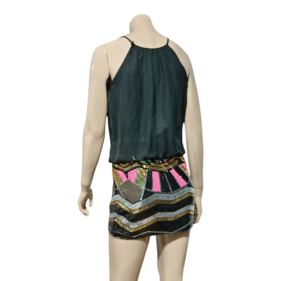Vestido Fiesta con Mini Falda de Lentejuelas - Talla S 6