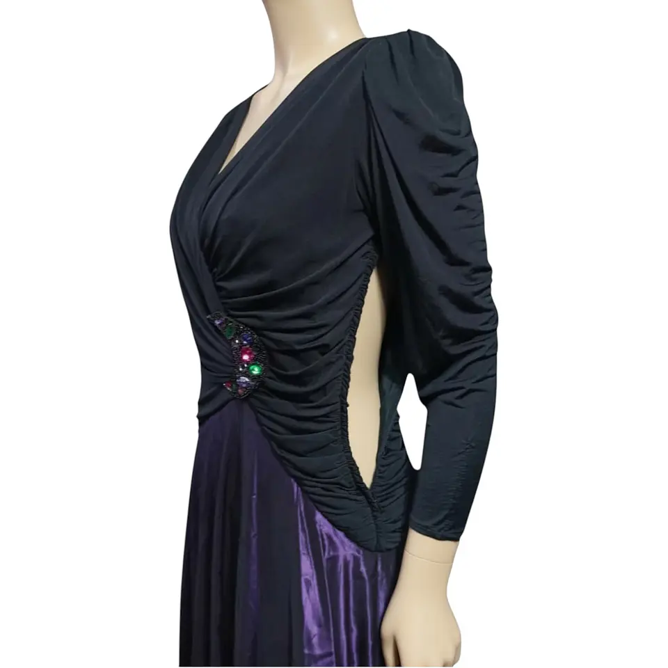 Vestido de Fiesta Vintage Años 80s Drapeado - Talla M 8