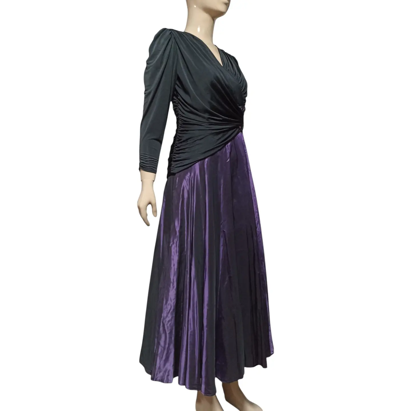 Vestido de Fiesta Vintage Años 80s Drapeado - Talla M 3
