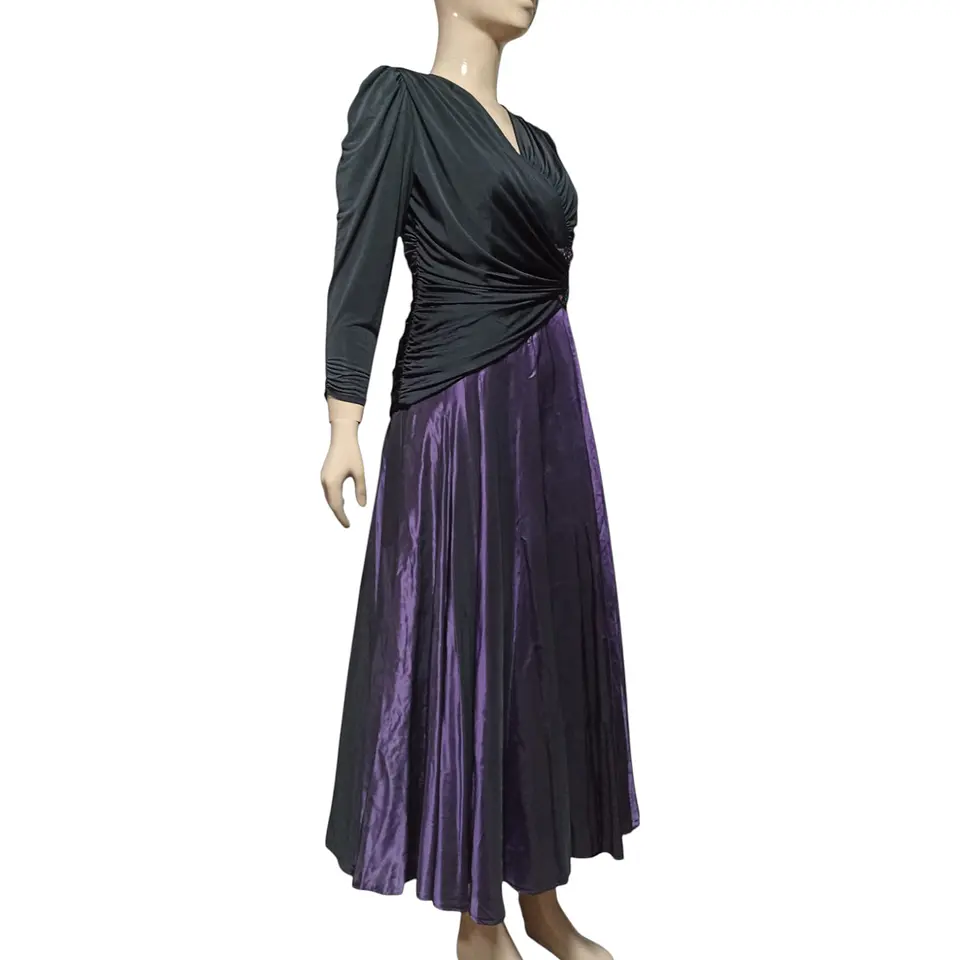 Vestido de Fiesta Vintage Años 80s Drapeado - Talla M 3