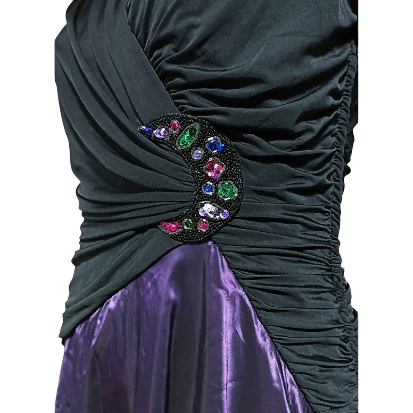 Vestido de Fiesta Vintage Años 80s Drapeado - Talla M 9