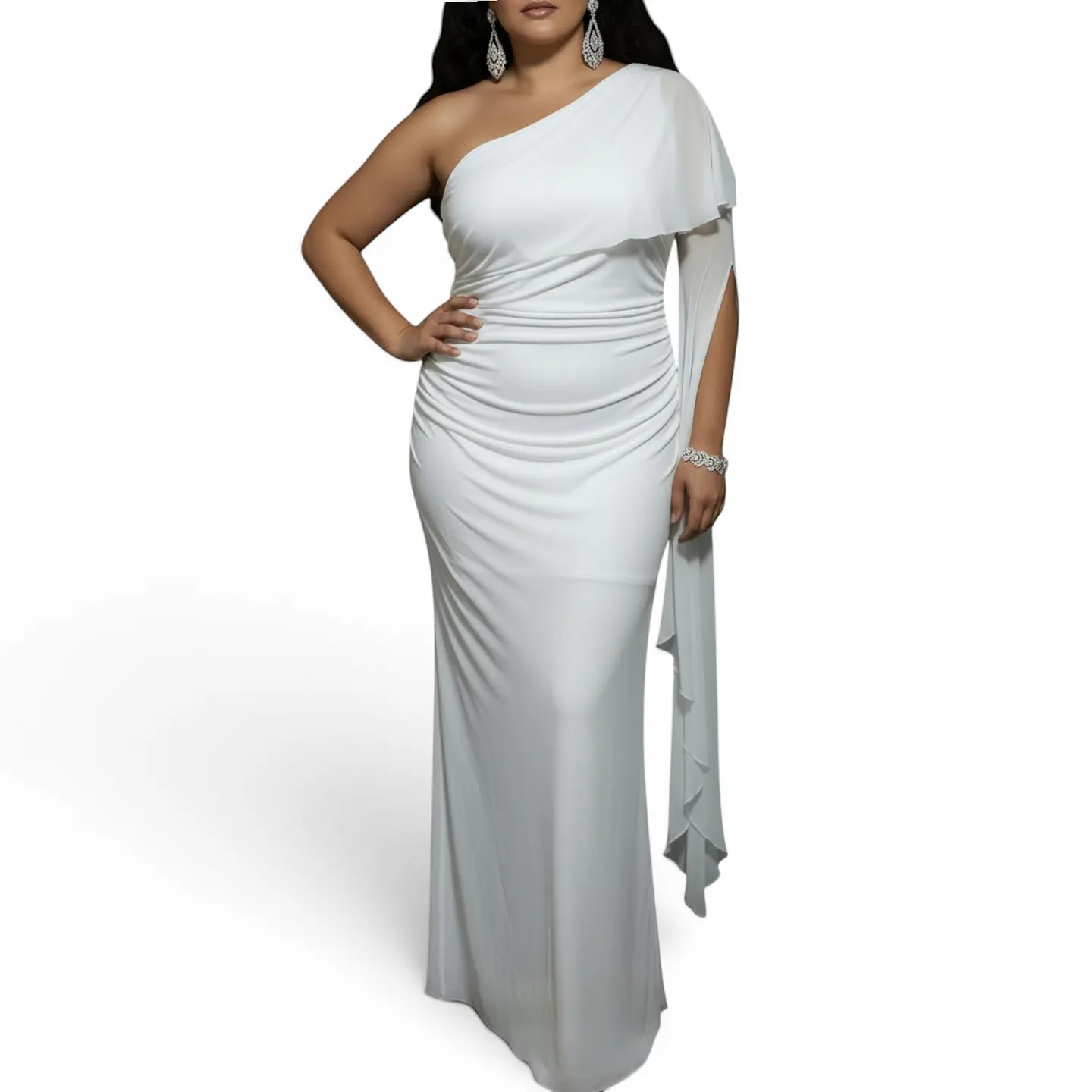 Vestido Blanco de Fiesta Importado Tallas Grandes 2XL 1