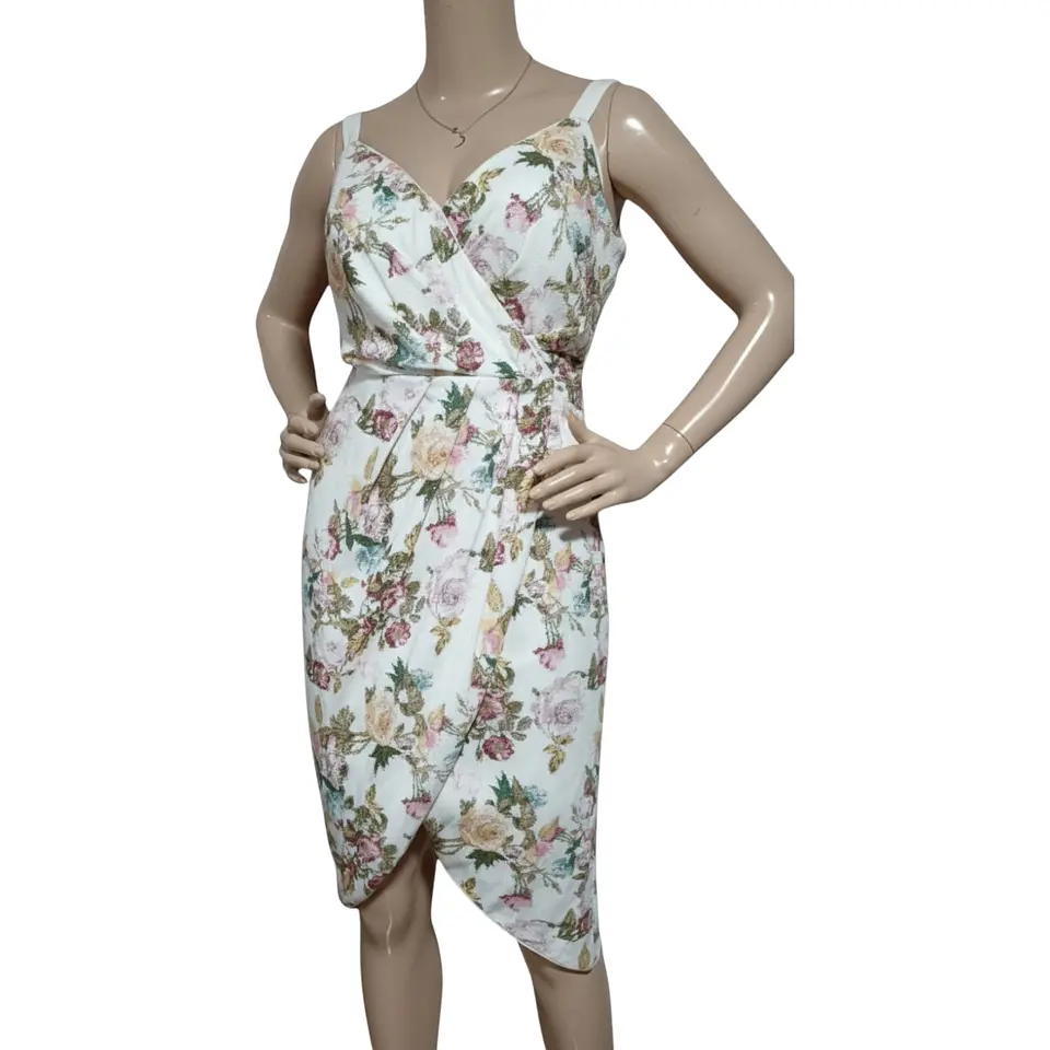 Vestido de Fiesta Floral Cubierto Lentejuelas Talla XL - 2XL 3