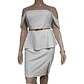 Vestido Blanco Formal - Fiesta Cintura Peplum Talla Grande 2XL - Miniatura 4