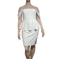 Vestido Blanco Formal - Fiesta Cintura Peplum Talla Grande 2XL - Miniatura 5