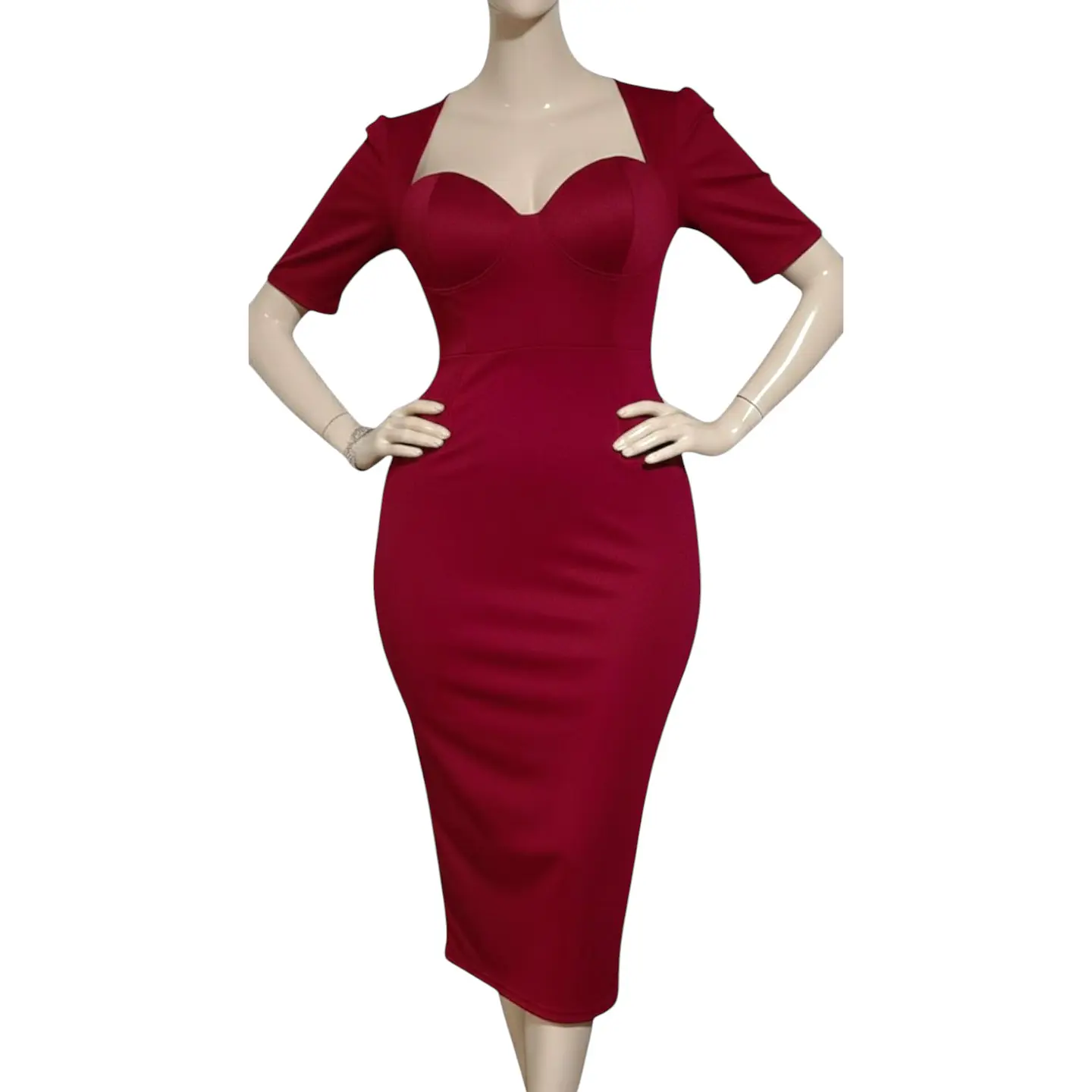 Vestido Fiesta Escote Corazón Abertura en Muslo Talla XL 2