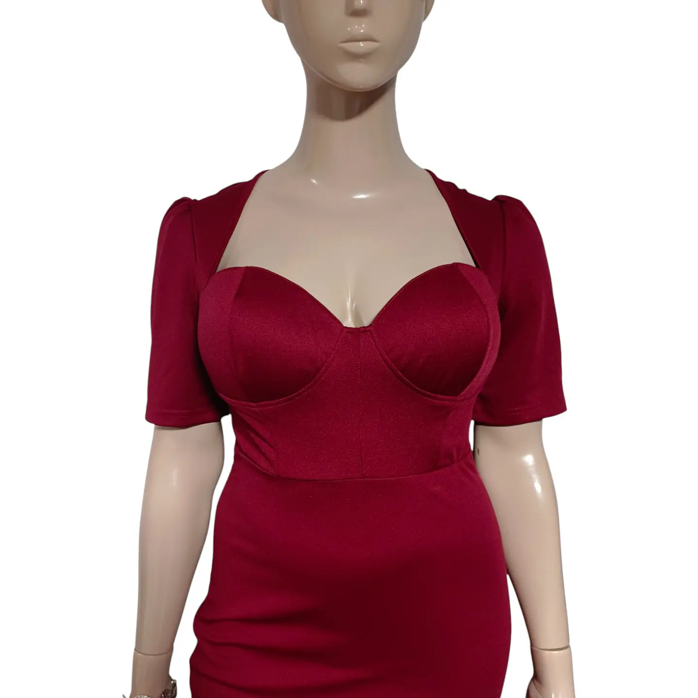 Vestido Fiesta Escote Corazón Abertura en Muslo Talla XL 6