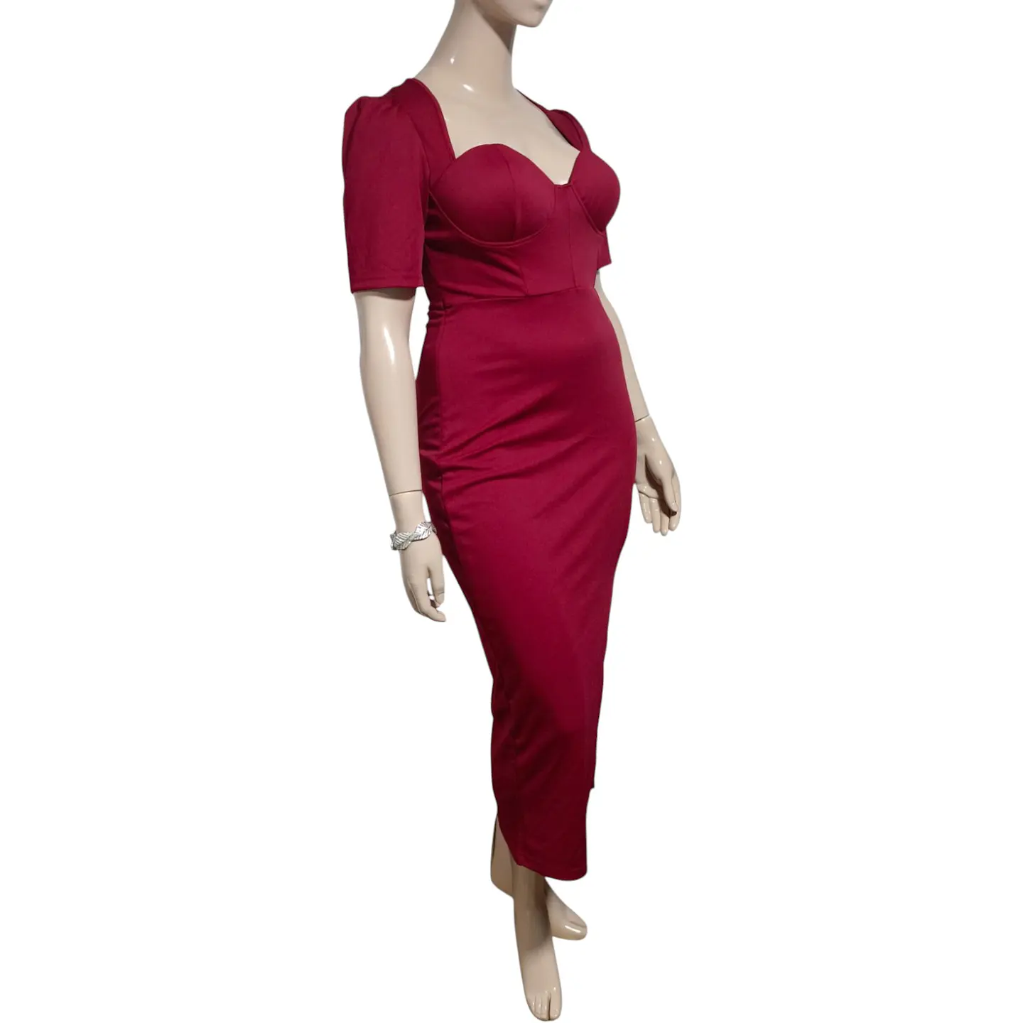 Vestido Fiesta Escote Corazón Abertura en Muslo Talla XL 4