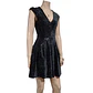 Vestido Fiesta Terciopelo Negro con Lentejuelas - Talla XS - Miniatura 4
