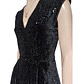 Vestido Fiesta Terciopelo Negro con Lentejuelas - Talla XS - Miniatura 5