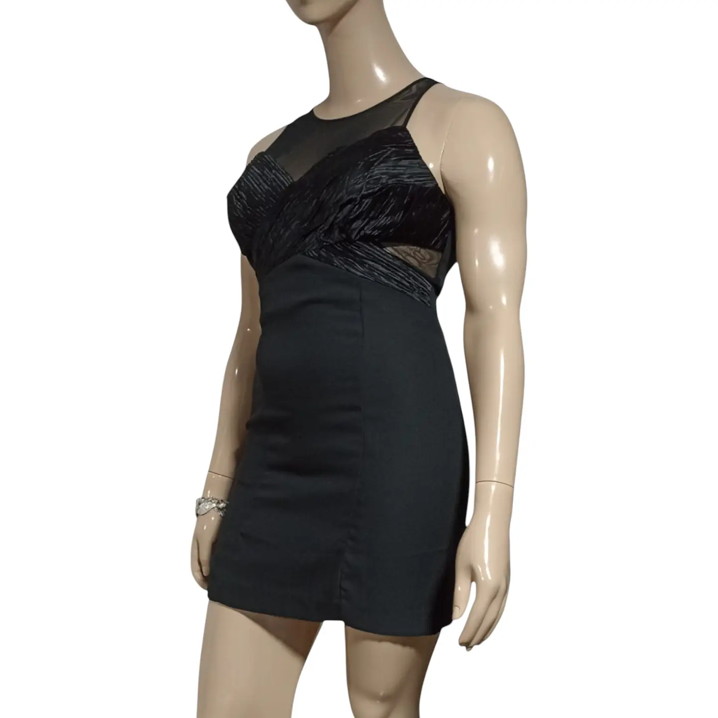 Vestido de Fiesta Corto Negro Ajustado - Talla L 5