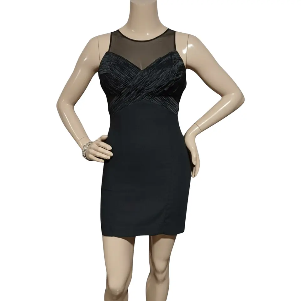 Vestido de Fiesta Corto Negro Ajustado - Talla L 2