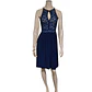 Vestido De Fiesta Azul Con Cuello Halter - Importado Talla S - Miniatura 3