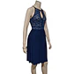 Vestido De Fiesta Azul Con Cuello Halter - Importado Talla S - Miniatura 4