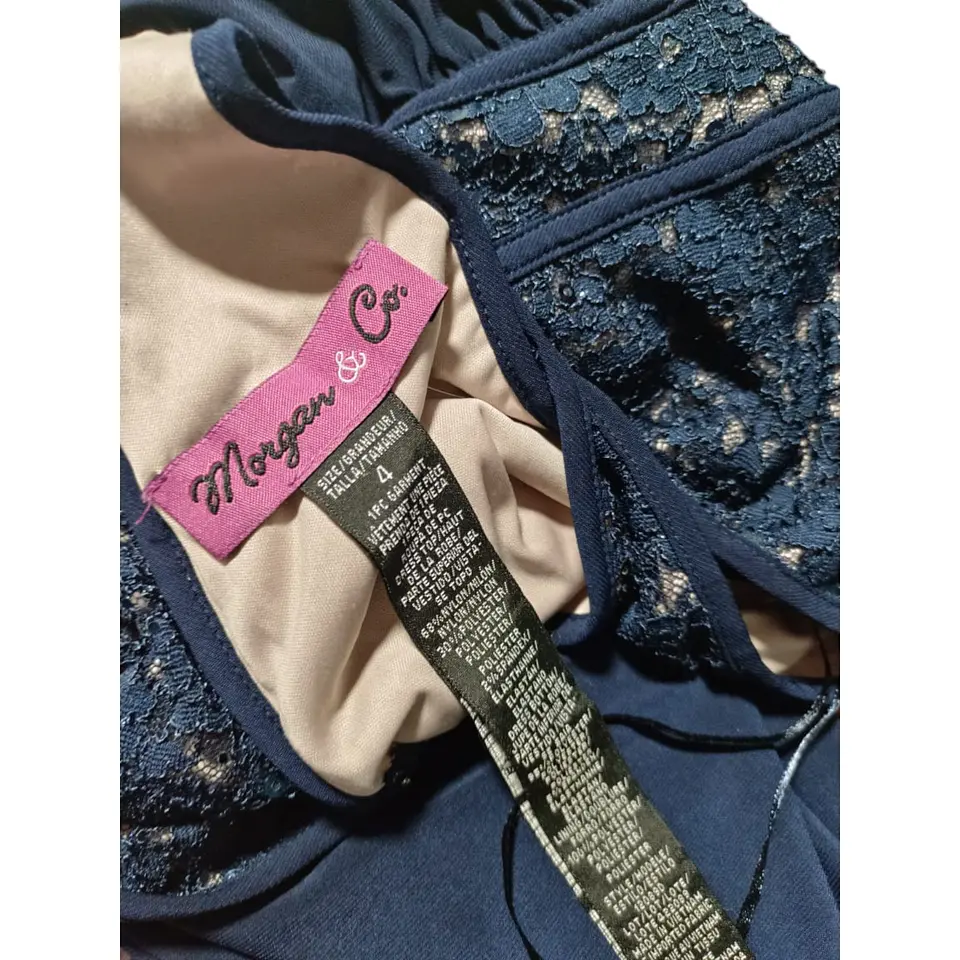 Vestido De Fiesta Azul Con Cuello Halter - Importado Talla S 8