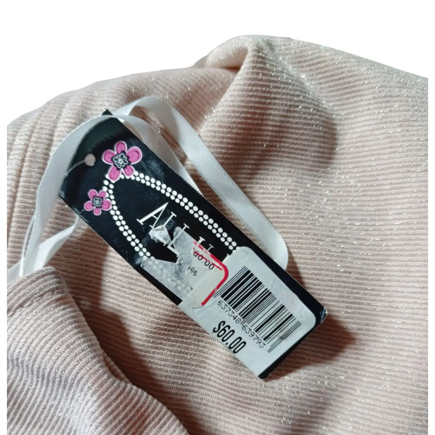 Vestido de Fiesta Corto Rosa Pálido Con Brillos - Talla S 8
