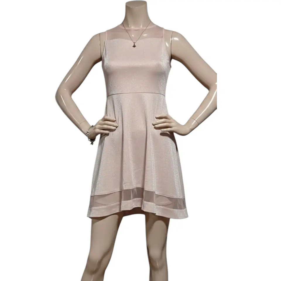 Vestido de Fiesta Corto Rosa Pálido Con Brillos - Talla S 2