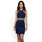 Vestido de Fiesta Cuello Halter Cintura Strass - Talla S - Miniatura 1