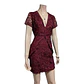 Mini Vestido de Fiesta de Encaje Burdeo - Talla S - Miniatura 4