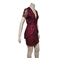 Mini Vestido de Fiesta de Encaje Burdeo - Talla S - Miniatura 6