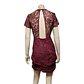 Mini Vestido de Fiesta de Encaje Burdeo - Talla S - Miniatura 7