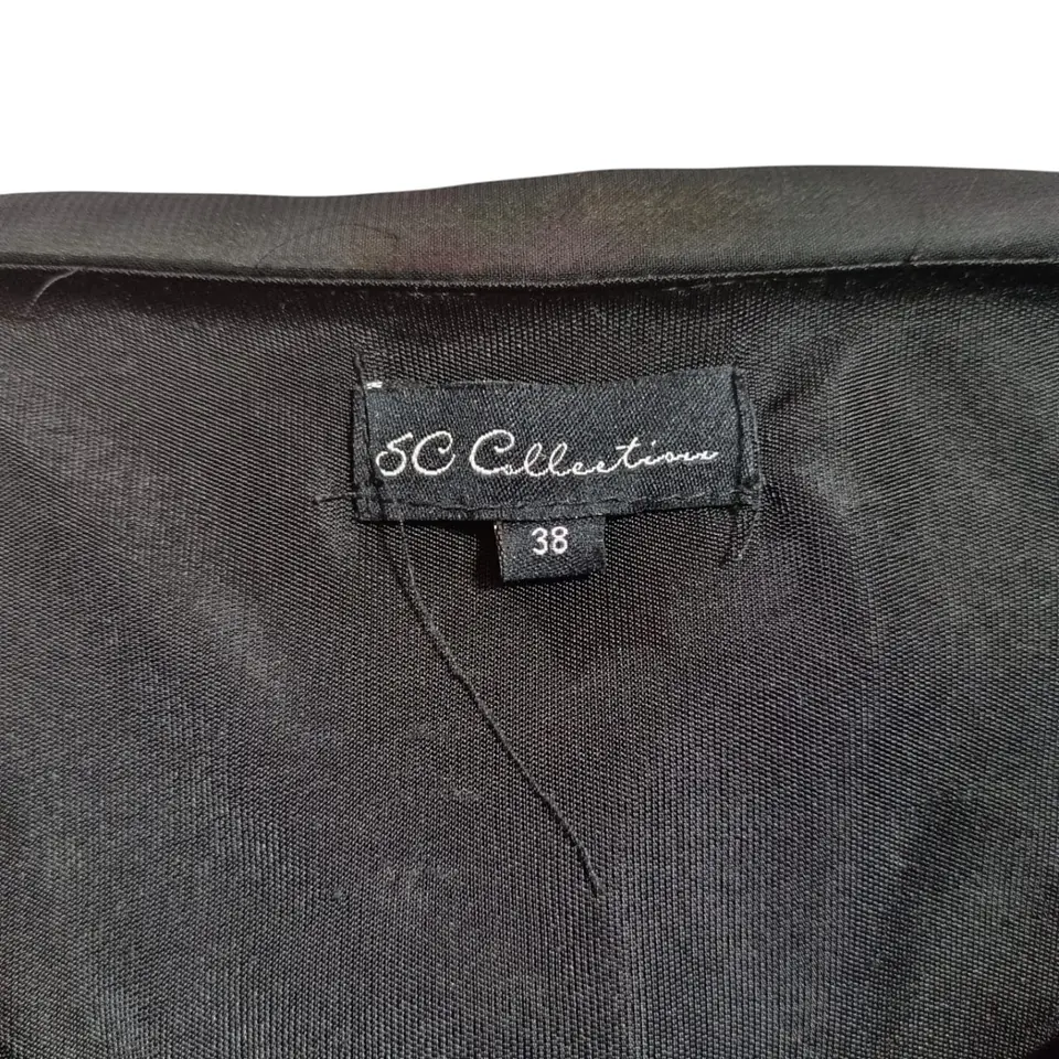 Vestido De Fiesta Negro De Gasa Con Capa Superior - Talla S 10