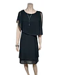 Vestido De Fiesta Negro De Gasa Con Capa Superior - Talla S - Miniatura 3