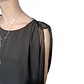 Vestido De Fiesta Negro De Gasa Con Capa Superior - Talla S - Miniatura 6