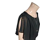 Vestido De Fiesta Negro De Gasa Con Capa Superior - Talla S - Miniatura 7
