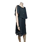 Vestido De Fiesta Negro De Gasa Con Capa Superior - Talla S - Miniatura 4
