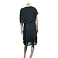 Vestido De Fiesta Negro De Gasa Con Capa Superior - Talla S - Miniatura 5