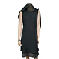 Vestido De Fiesta Negro De Gasa Con Capa Superior - Talla S - Miniatura 8