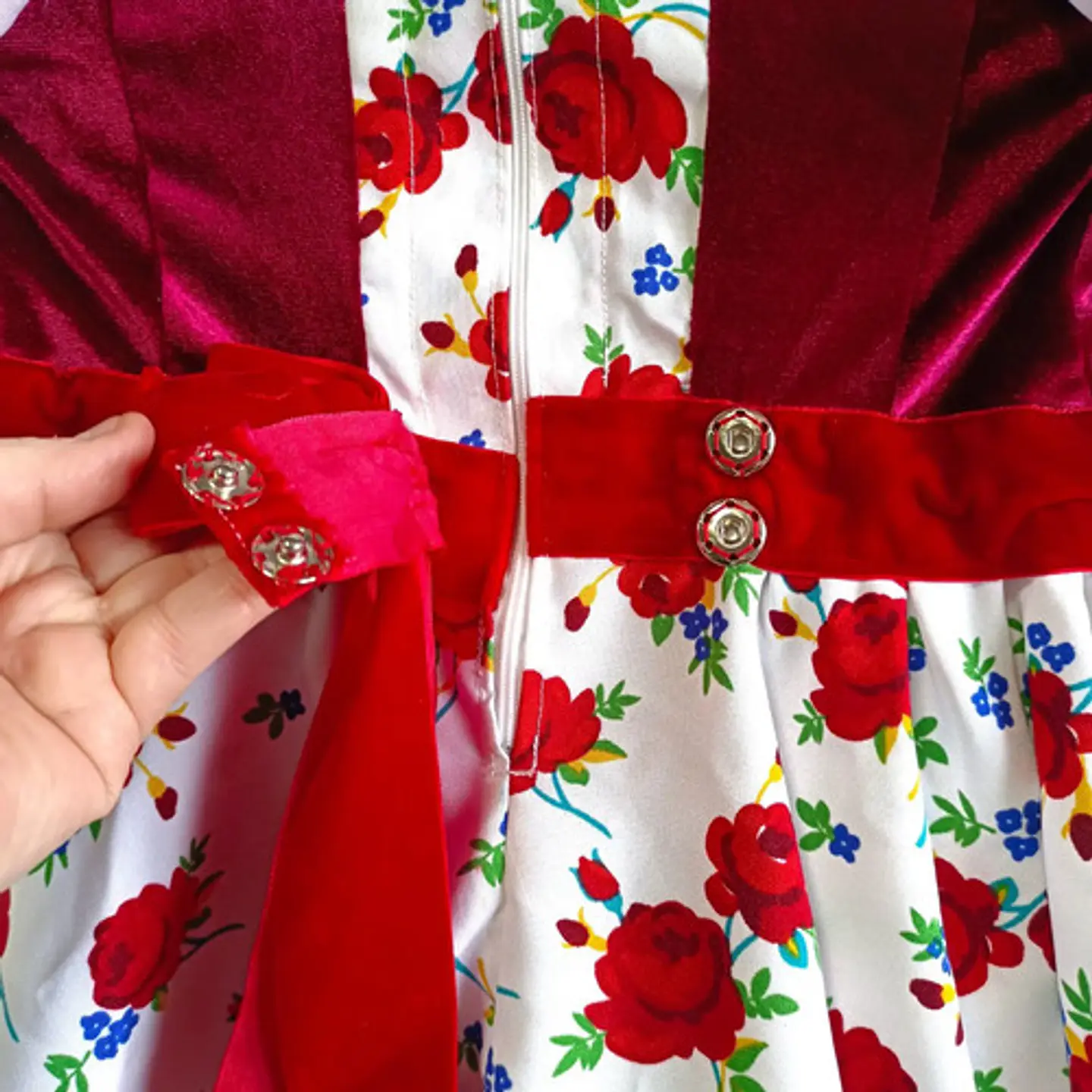 Vestido Huasa China Estampado Floral Para Niña 6 A 8 Años 6