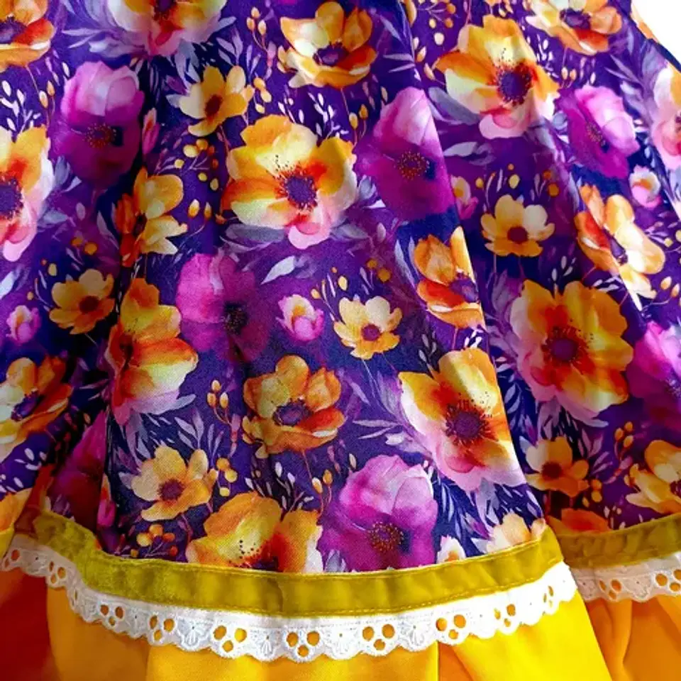 Vestido Huasa China Manga 3/4 -  Para Niña De 6 A 7 Años 11