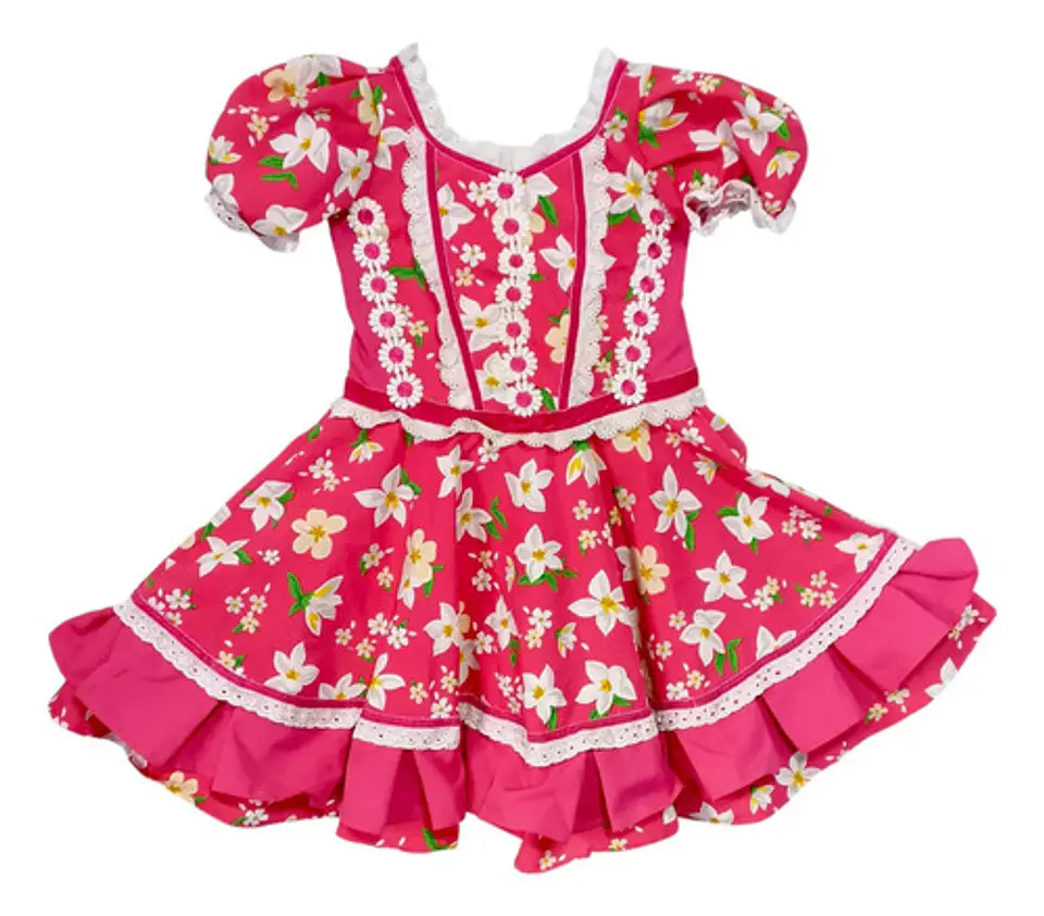 Vestido De Huasa China Para Niña 5 A 6 Años - Fondo Fucsia 4