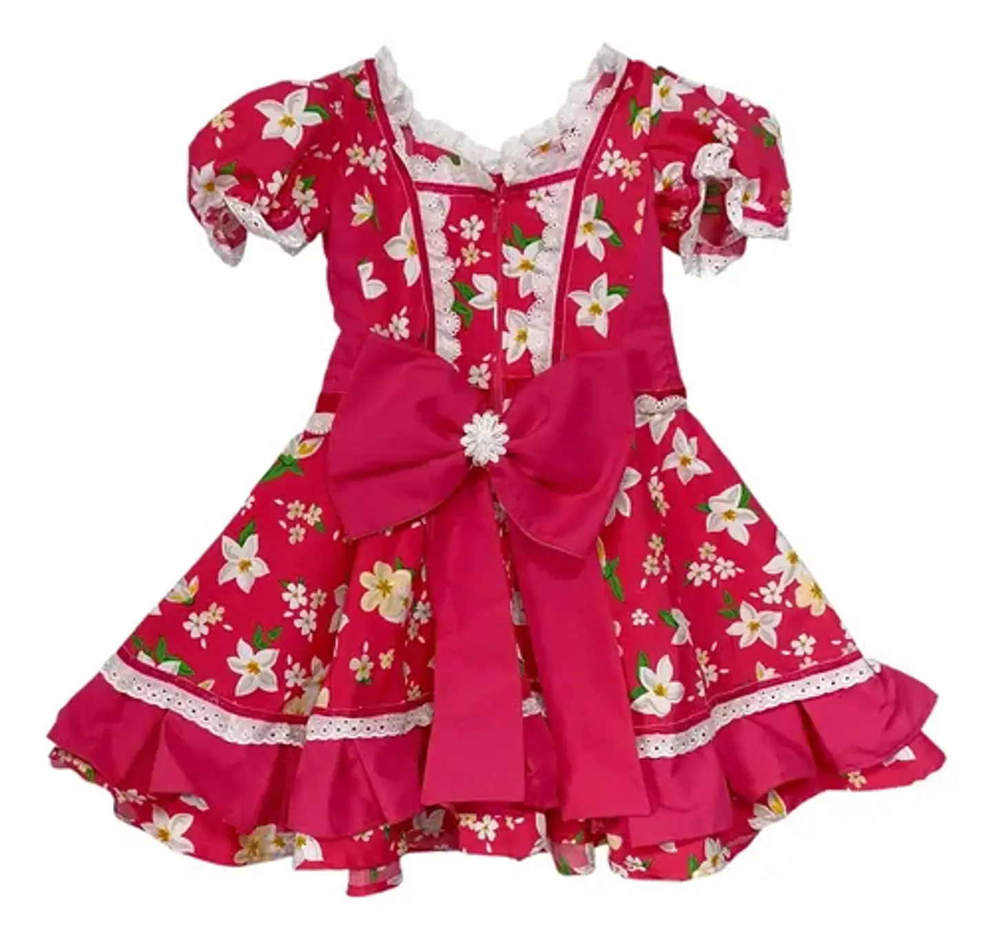 Vestido De Huasa China Para Niña 5 A 6 Años - Fondo Fucsia 5