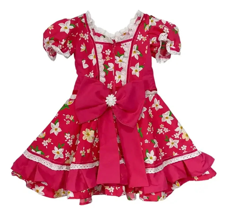 Vestido De Huasa China Para Niña 5 A 6 Años - Fondo Fucsia 5