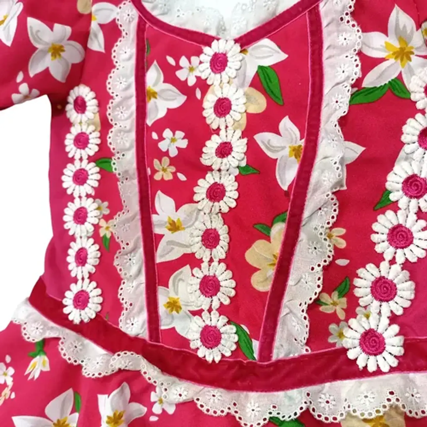 Vestido De Huasa China Para Niña 5 A 6 Años - Fondo Fucsia 8
