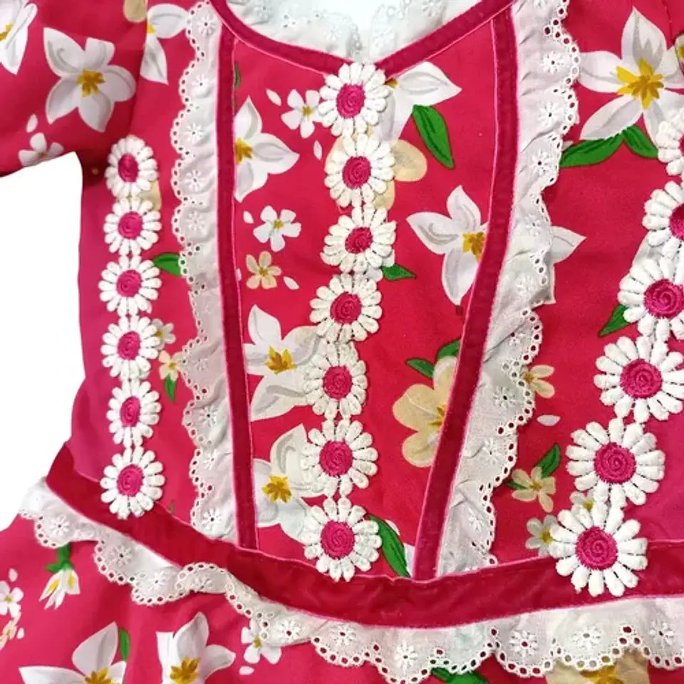Vestido De Huasa China Para Niña 5 A 6 Años - Fondo Fucsia 8
