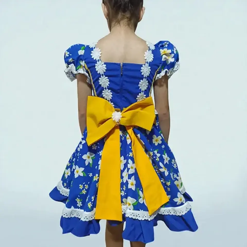 Vestido Huasa China Azul Para Niña 6 A 8 Años - Como Nuevo 2