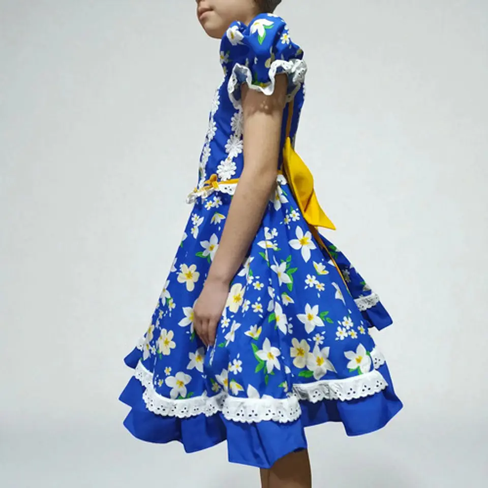 Vestido Huasa China Azul Para Niña 6 A 8 Años - Como Nuevo 3