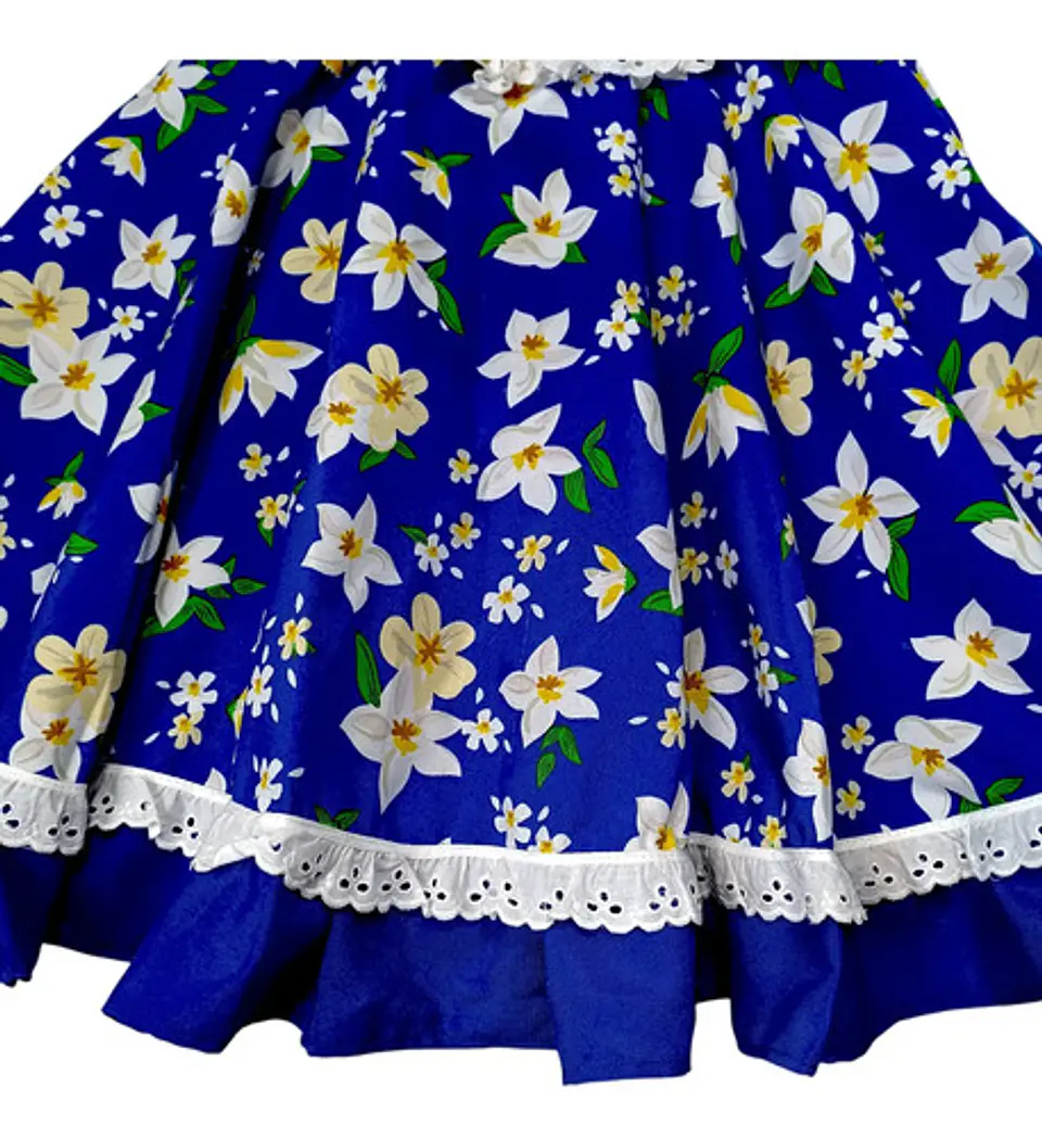 Vestido Huasa China Azul Para Niña 6 A 8 Años - Como Nuevo 7