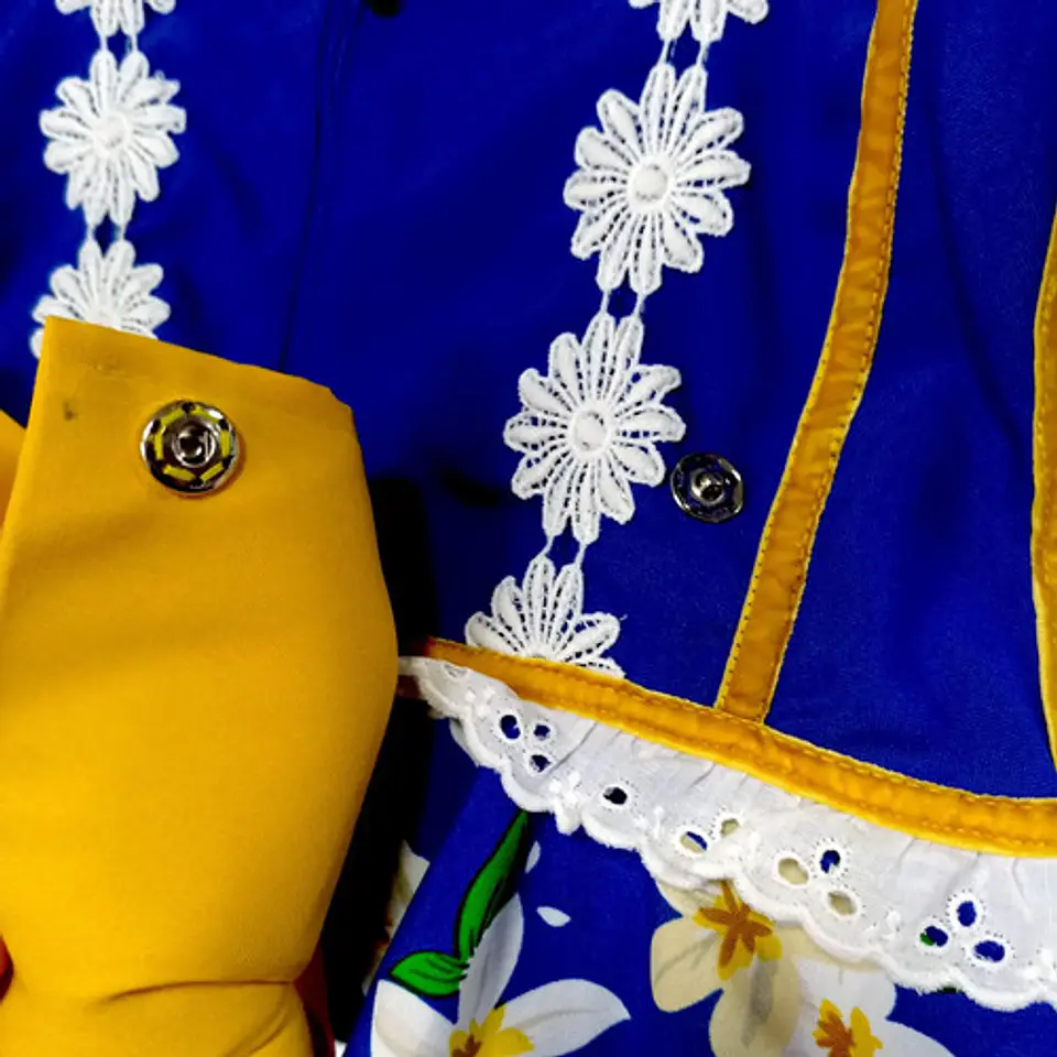 Vestido Huasa China Azul Para Niña 6 A 8 Años - Como Nuevo 9