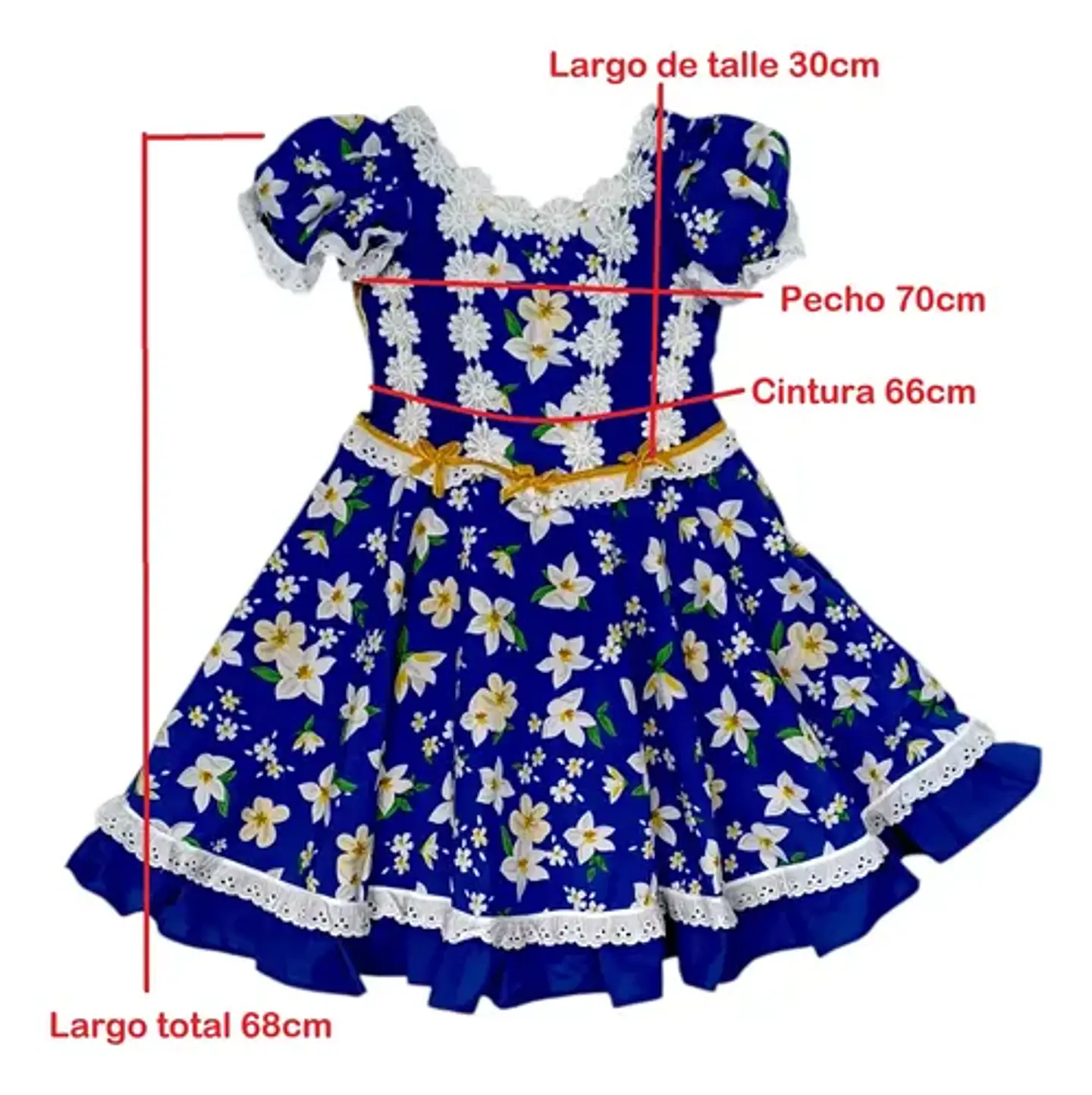 Vestido Huasa China Azul Para Niña 6 A 8 Años - Como Nuevo 10
